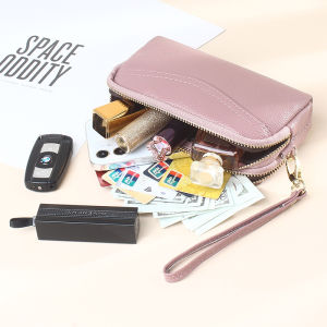 Smart King New Long Wallet Purse For Women Girls Genuine Cow Leather Fashion Super Hot Clutch Shoulder Bags Handbag Multifunction Small Cute Zipper Coin Bag