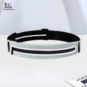 LouisWill Sports Bag Multi Functional Sports Waist Bag Adjustable Running Pouch Runners Belt Workout Waist Bag Elastic Belt Reflective Strip Slim Phone Holder Fanny Pack Waterproof Running Belt For Workout Gym Cycling