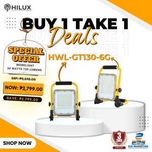 BUY 1 TAKE 1 - HiLux Rechargeable LED Work Light 30 Watts 720 Lumens IP65 Daylight HWL-GT130-C6 Yellow