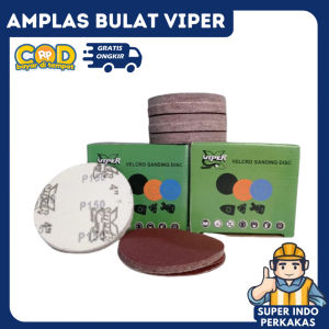paket isi 10pcs Amplas bulat kasar halus bulat velcro 4 inch termurah Viper