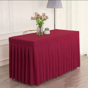 IDMU94789 One-piece Table Decorate Tablecloth Rectangular 1206075cm Table Skirting  Ruffle Style Conference Table Cloth Banquet Wedding Party
