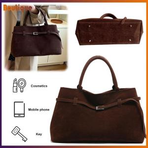 【Boutique169】 กระเป๋าสุเด้ผู้หญิงดีไซน์คลาสสิกความจุสูงสายถือเหมาะสำหรับออฟฟิศและการเดินทางในสีดำ