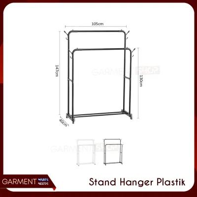 Rak Baju Gantungan Baju Stand Hanger Berdiri Display Butik Bazar Jemuran Pakaian Tas Topi Jaket Kokoh
