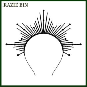 RAZIE BIN มงกุฎอันประณีตสำหรับงานปาร์ตี้ฮาโลวีนชุดสวมหัว เครื่องประดับผมชุดแม่มด
