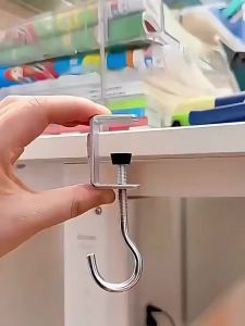 1/3pcs 360° Rotatable Steel Table Hooks - Detachable Non-Destructive Installation for Office Desks School Dormitories