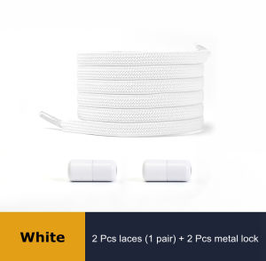 1 Pair No Tie Shoelaces For Sneakers Elastic Shoe Laces Round Colorful Metal Lock Lazy Shoes Lace Quick put on and take off