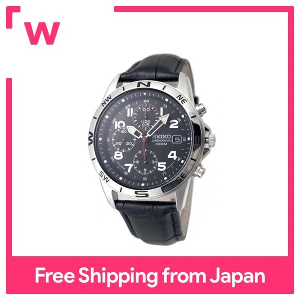 SEIKO クロノグラフ 腕時計 本革ベルトセット   SND375P-BK Amazon.co.jp: SEIKO クロノグラフ 腕時計 本革ベルトセット