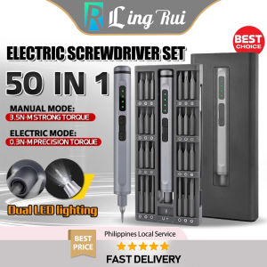Electric Screwdriver Set Mini 50 In 1 Rechargeable Cordless Repair Tools Set Multi-function Magnetic Screw Driver Set Electric Precision Screwdriver Tool Precision Bits Kit With LED Lights For Computer/Watch/Mobile Phone Disassemble Tools Set Original Dur