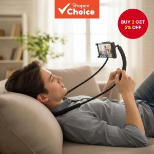 (HD1)Adjustable Neck Phone Holder Universal Tablet Stand for Video Selfie Live Streaming Lazy Mount