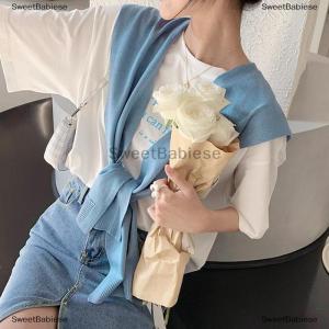 [COD] SweetBabiese Hàn Quốc Dệt Kim Khăn Choàng Mùa Hè Điều Hòa Không Khí Giả Cổ Áo Cổ Bảo Vệ Đan Mỏng Thắt Nút Cape Vai Khăn Cho Phụ Nữ