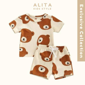 Setelan Baju Kaos Anak Kekinian Bisa Cewek Cowok One Set Lucu Impor Import Usia 1 2 3 4 Tahun #005