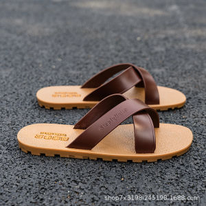 Free Shipping (Vietnamese Rubber) MenS Summer Slip-On Sandals Featuring Anti-Slip And Anti-Odor Properties Durable Beach Sandals And Open-Toe Flip-Flops For Outdoor Wear