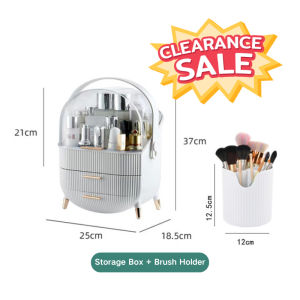 Ready Stock Plastic Table Square Makeup Bottles Organizer Cosmetic Storage Jewellery Jewelry Beauty