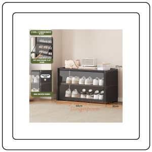 【JJ HOME】Flip Dustproof Shoe Cabinet with Clear Door / 30cm Deep Large Shoe Rack Organizer