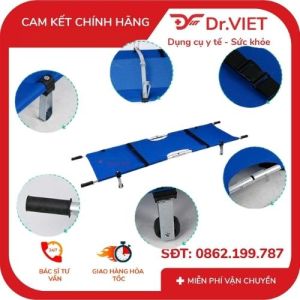 Cáng cứu thương GBM-303 – Thiết bị sơ cấp cứu chuyên dụng tích hợp bánh xe đẩy đai an toàn chịu lực cao cho Bệnh viện Nhà máy & Gia đình có người bệnh