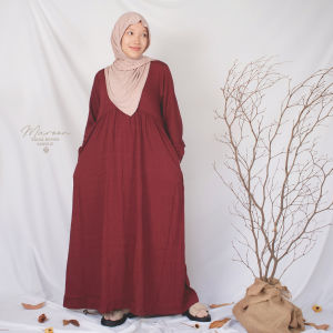SAWVA | SANIA Casual Long Dress Daily MAROON