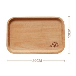ZYJC MALL Solid Wood Cartoon Dinner Tray Animal Pattern Cute Childrens Rice Plate Multipurpose Odorless Wood Food Dishes Fruit