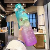☀️Life Core☀️ 900ml Water Bottle Gradient Design Botol Air Cute Portable Scale Bottle