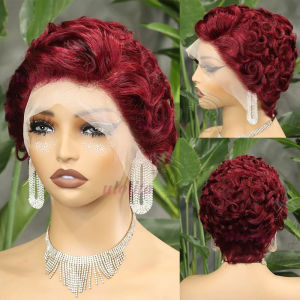 Chioma Curly Pixie Glueless HD Lace Closure Wig 13X4 HD Full Frontal Wig Short Bob Cut Human Hair Wigs For Women Preplucked