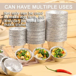 100pcs Disposable Aluminum Foil Tart Pan Heat Evenly No odor Safety Health Egg Tart Molds