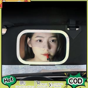 Portable LED Vanity Mirror for Car – Rechargeable HD Reflection Clip-On Sun Visor Adjustable Brightness Eye-Care Lighting