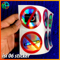 (Isi 06) Stiker Dilarang Paket Hologram Cutting Mesin Thailook  Siyap Tempel Sticker Motor Mobil helm Laptop Logo Emblem Dilarang Sticker Larangan. 