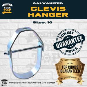 10" Galvanized Clevis Hanger  Pipe Hanger Heavy Duty  Adjustable Angle with Nuts  Sold per Piece