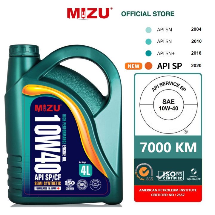 [Free Shipment API SP ] MIZU 10W40 Semi Synthetic Engine Oil 4L myvi ...
