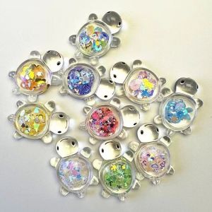 【COD+IN STOCK】 10pcs Glow in The Dark Turtle Figurines Vibrant Colorful Resin 3D Luminous Turtle Cute Ocean Animal Themed Mini Resin Animals Indoor Decor