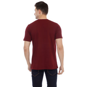 Kaos Polos Pria Oneck Lengan Pendek Bahan Katun Combed 30s Warna Merah Maron
