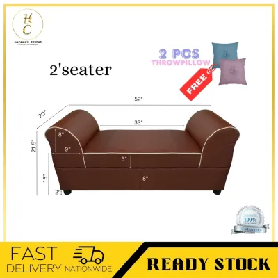 JILL ELEGANT CLEOPATRA SOFA WITH 2 PCS RANDOM COLORS OF THROWPILLOWS - HATCHIES CORNER
