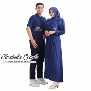 Nararaya ARABELLA Dress Set Hijab FREE KOKO Gamis Couple Syari Mewah Kondangan Outfit Crinkle Airflow Tile Mutiara Glitter