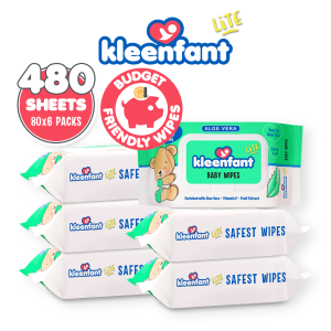Kleenfant Lite Aloe Vera Baby Wipes 80 Tender sheets 6 Packs Wet Wipes for Baby Newborn Kids