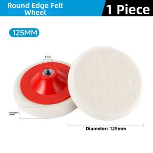 MODERNLUX Thickened Wool Polishing Wheel 115/125mm M14 Thread Mirror Polishing Pad Practical Rust Removal Sanding Disc for Marble