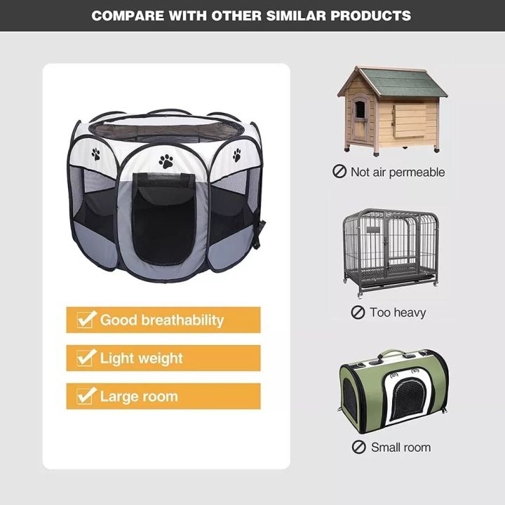 🔥[Ready-Stock]Cat Tent Folding Cat House Cat Cage Portable Outdoor ...