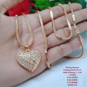 Kalung Perhiasan Tianium Tembaga Xuping Rodium Lapis Emas 1824 Karat