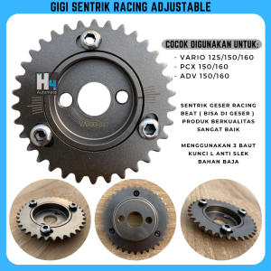 Adjustable Timing Gear Gigi Sentrik Gir Sintrik Geser DZR Racing VARIO 125 150 160 PCX ADV 150 160 UKIRAN 34T