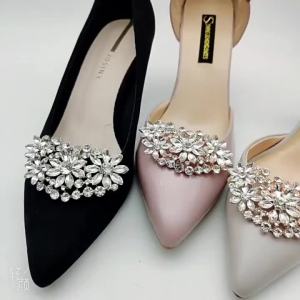 [Free Shipping] Crystal Shoe Flower High Heel Accessories Detachable Shoe Buckle Decorations Single Shoe Clip Accessories Wedding Shoe Decorations