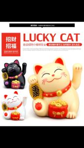 📣Mini Lucky cat with Cover【Solar】Hand Waving  Fortune Decoration/迷你招财猫+美观防尘罩【太阳能 】摇手款招财猫