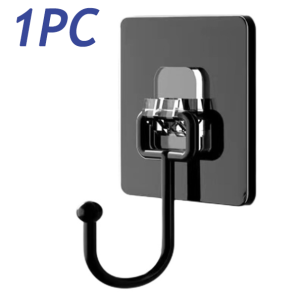 5pcs Self Adhesive Hooks Rotating Waterproof Seamless Strong Sticker Holder Wall Door Storage Hanging Hook Kitchen Bathroom Organizer