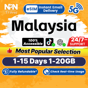 Malaysia eSIM Ultra 5G 1-15Days 1-20GB Data Instant Email Delivery High Speed Travel Data Malaysia SIM Card