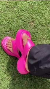 Thick-Soled Slippers Eva Non-Slip Flip-Flops Wedge-Heeled Slippers Popular For Summer Outdoor Wear
