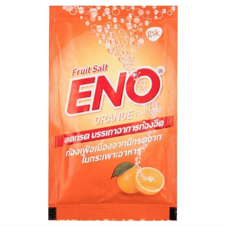 ENO ORANGE FLAVOURED EFFERVESCENT POWDER 4.3 G อีโน รสส้ม ลดกรด บรรเทา