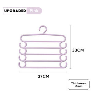 Borong365 5 Layers Hanger Pants Scarf Tie Clothes Towel Holder Organizer Wardrobe Penyangkut Tudung 多功能挂衣架