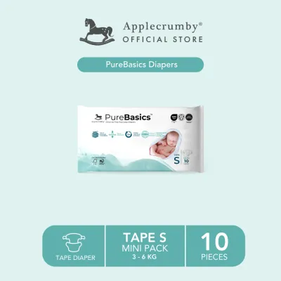[Mini 1 Pack] Applecrumby® PureBasics Diapers (Total 10 Pieces)