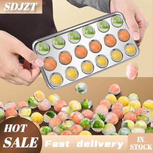 SDJZT 18 lưới kim loại tái sử dụng bóng tròn Ice Cube Maker cho nhà và thanh sử dụng thép không gỉ Ice Cube khay khuôn mẫu với nắp cho tủ đông