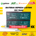 SANMOTO BATERAI ACCU SEPEDA LISTRIK 48V 12A GARANSI RESMI. 