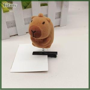 Fitow 1Pcs Cartoon Children 3D Capibala Hair Clip Plush Hairpin DIY Bow Sunglasses Rose Hat Design Capybara Duckbill Clip Accessories