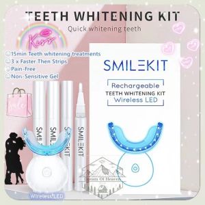 ส่งเร็วภายใน 24 ชม Professional teeth whitening wireless LED light machine SMILEKIT Dental care kit 4 teeth whitening pen 35% carbamide peroxide gel whitening light effectively remove stains whitening teeth