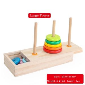 Tower of Hanoi Wooden Ten-Layer Childrens intellectual development Students Logical Thinking Toys